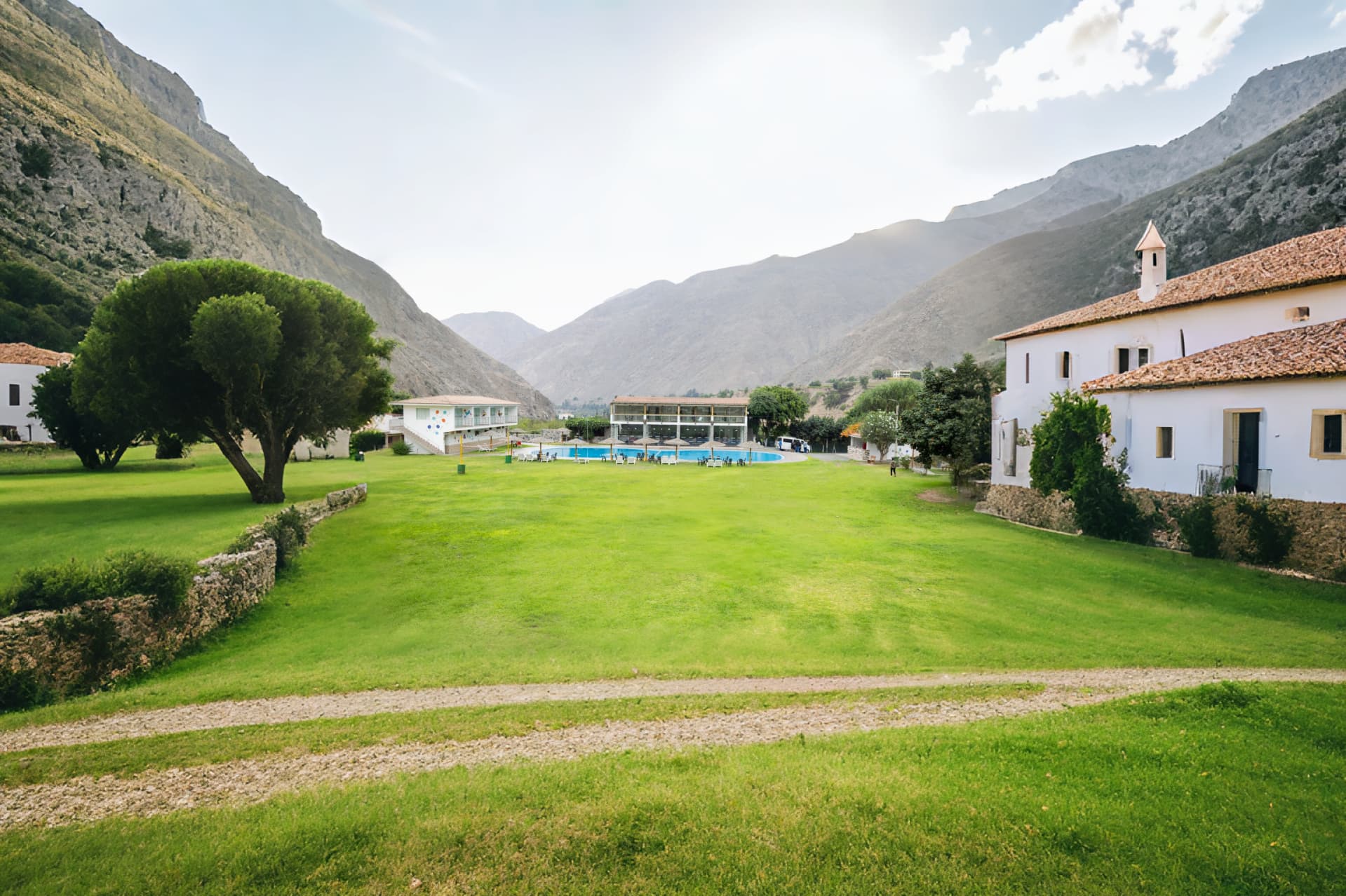 Áreas verdes del resort
